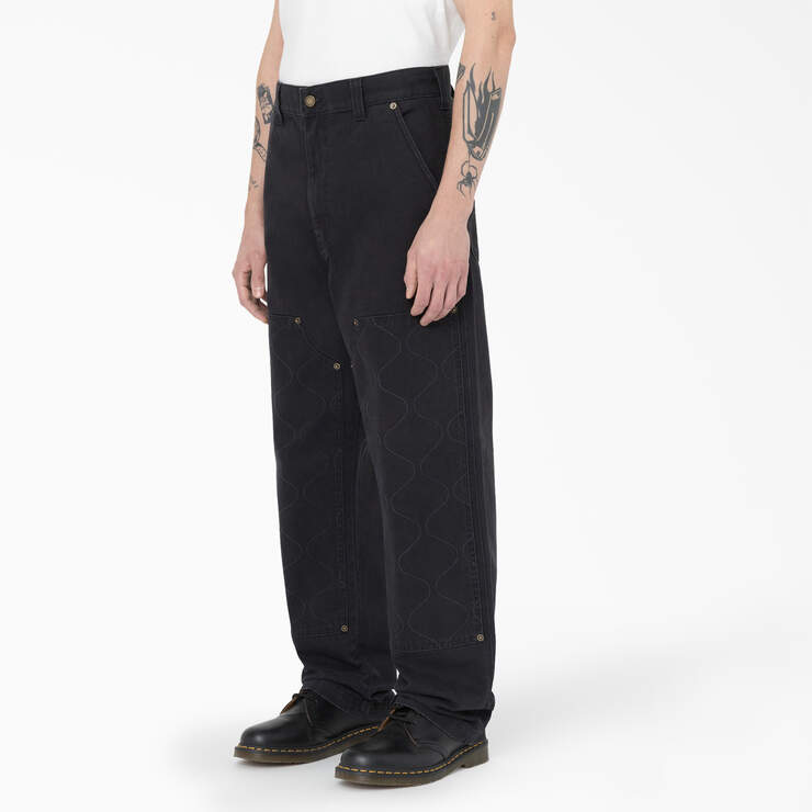 Thorsby Relaxed Fit Double Knee Pants - Black (BKX) image number 3