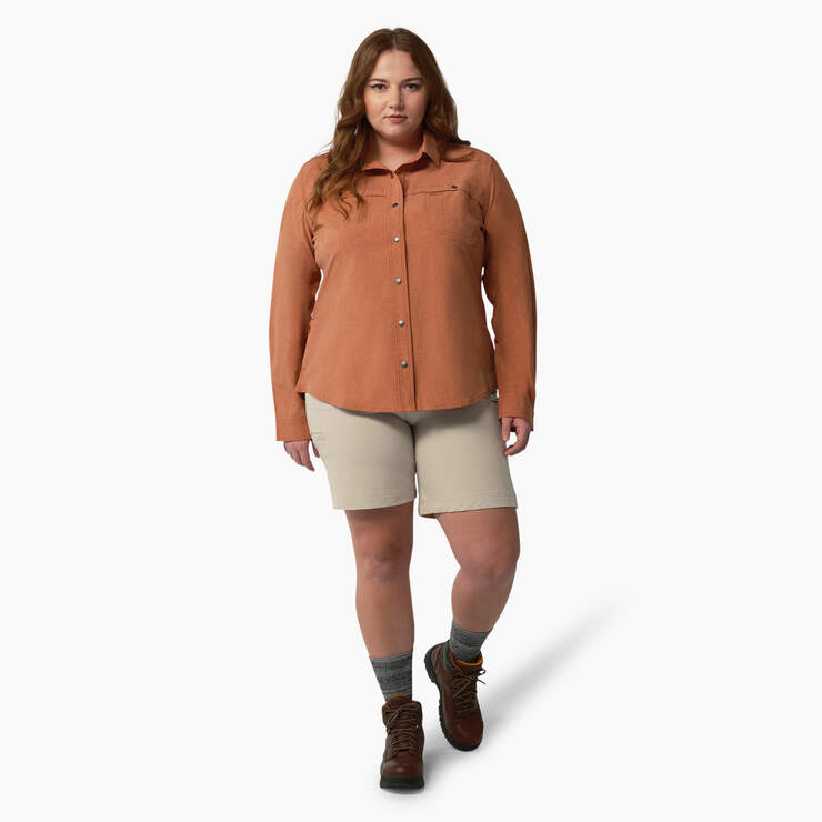 Women's Plus Cooling Roll-Tab Work Shirt - Copper Heather (EH2) image number 4