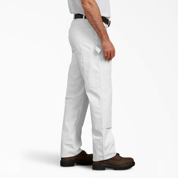 Relaxed Fit Double Knee Carpenter Painter's Pants - White (WH) image number 4
