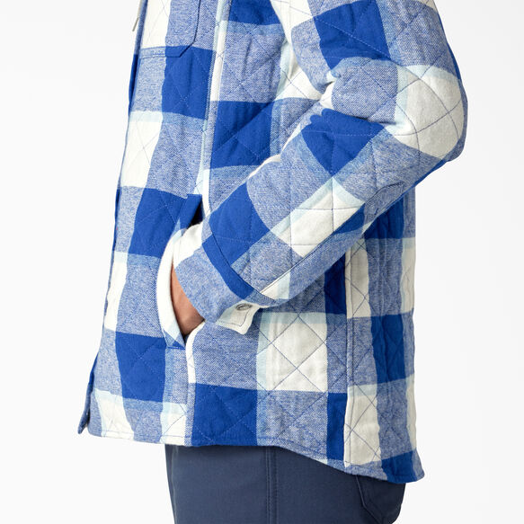 Women&rsquo;s Flannel Hooded Shirt Jacket - Surf Blue Campside Plaid &#40;A1L&#41;