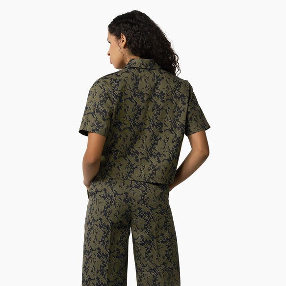 Women&#39;s Drewsey Cropped Work Shirt - Military Green Glitch Camo &#40;MPE&#41;