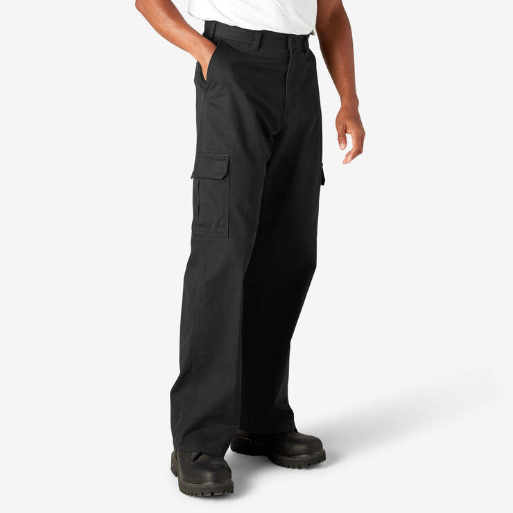 Loose Fit Cargo Pants - Rinsed Black (RBK) image number 4