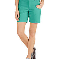 Women's 7" Relaxed Fit Stretch Canvas Shorts - RINSED BRIGHT SEA GREEN (RTS)