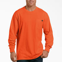 Heavyweight Neon Long Sleeve Pocket T-Shirt - Bright Orange (BOD)