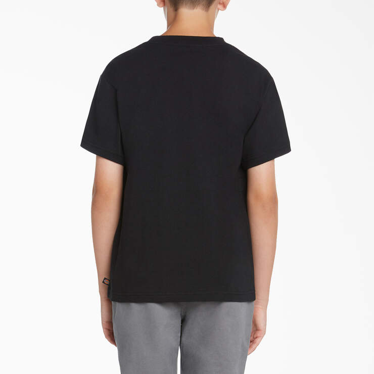 Boys' Short Sleeve Flaming Logo T-Shirt - Black (BLK) image number 2