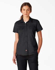 Women&rsquo;s FLEX Short Sleeve Work Shirt - Black &#40;BK&#41;