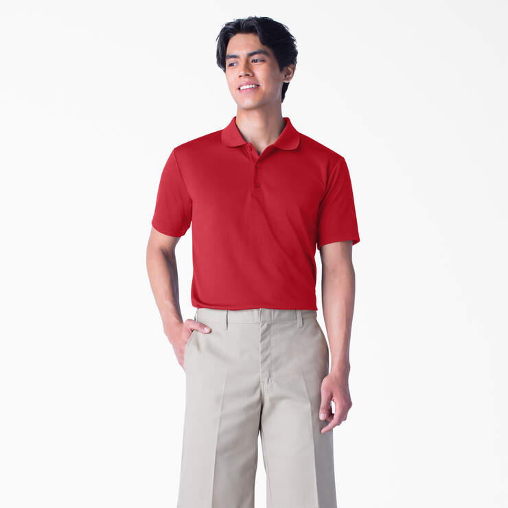 Adult Size Performance Short Sleeve Polo - Apple Red (LR) image number 1