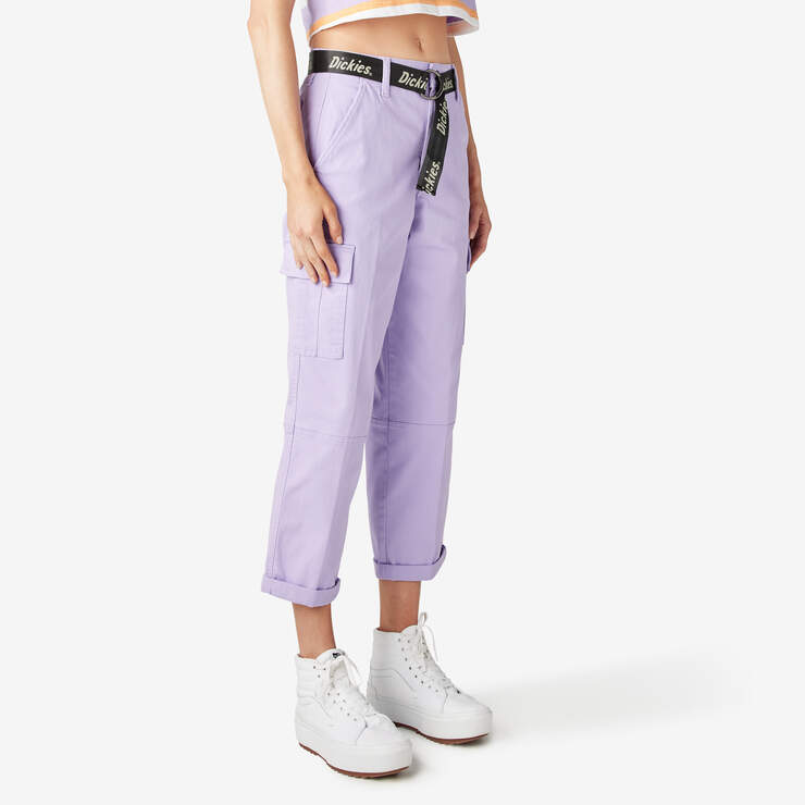 Women's Relaxed Fit Cropped Cargo Pants - Purple Rose (UR2) image number 4