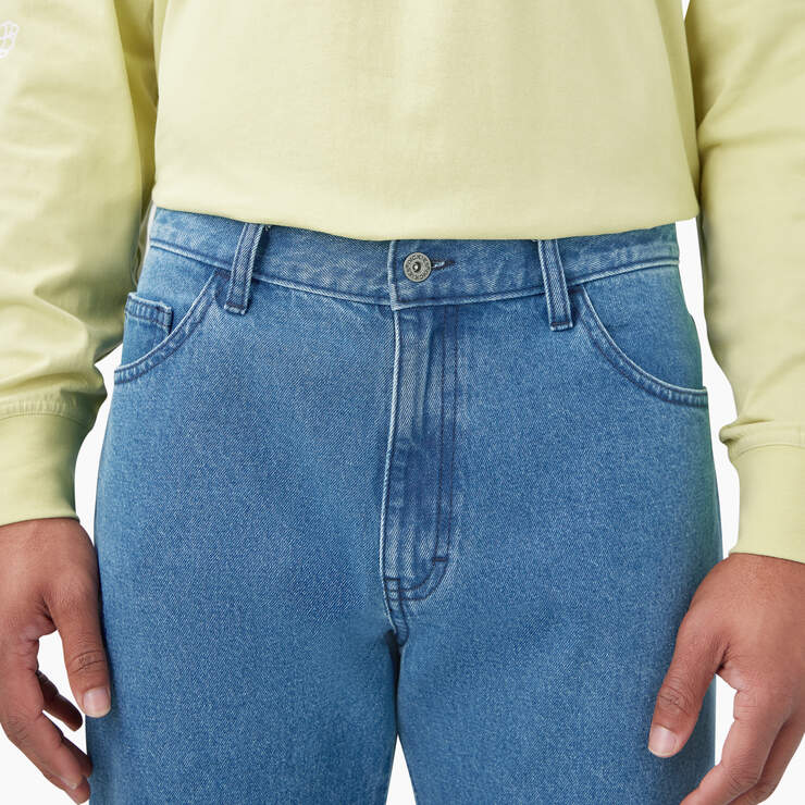 Loose Fit Double Knee Jeans - Stonewashed Vintage Blue (WVB) image number 9