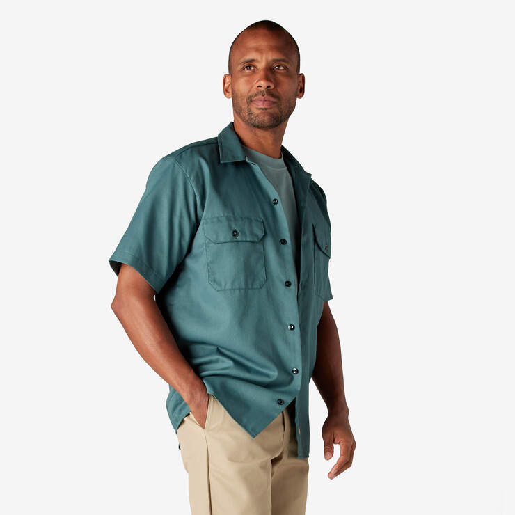 Short Sleeve Work Shirt - Lincoln Green (LN) image number 4