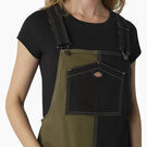 Women&#39;s Colorblock Bib Overall Dress - Military/Black Color Block &#40;MCK&#41;
