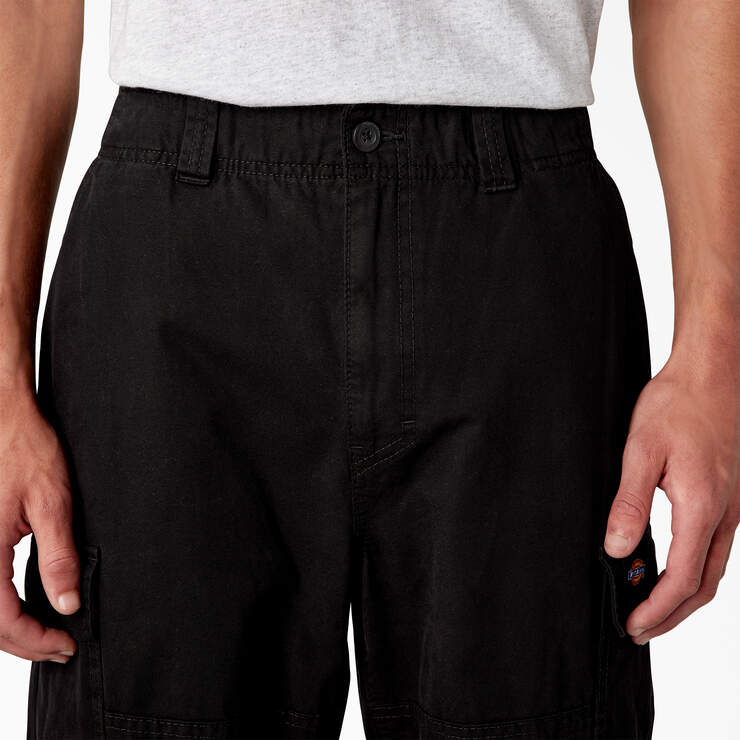 Double Knee Canvas Cargo Pants - Black (BKX) image number 9