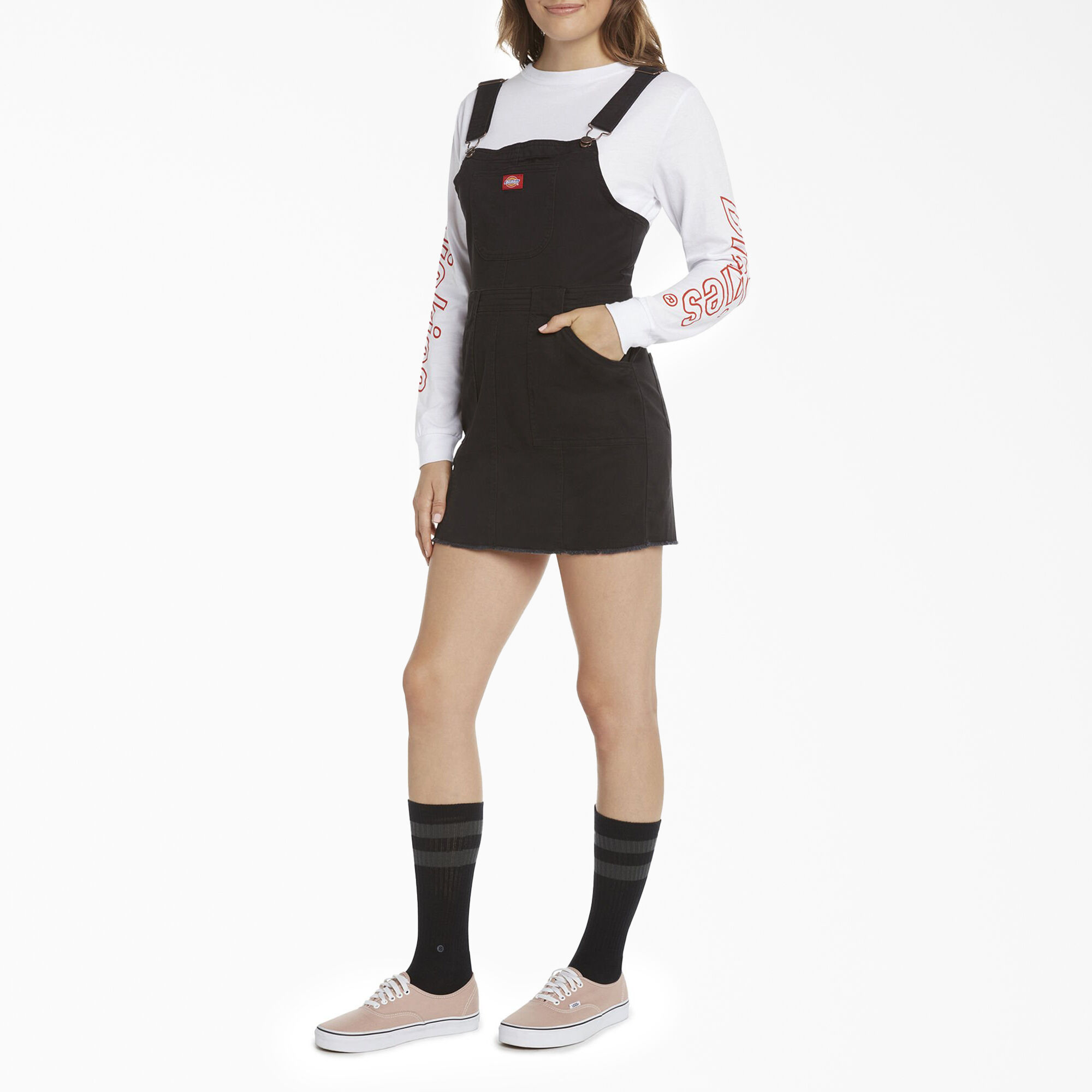 Girls black overall dress hot sale