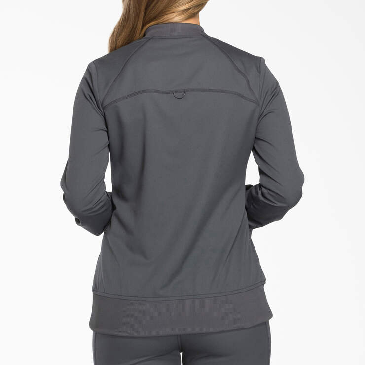 Women's Dynamix Zip Front Scrub Jacket - Pewter Gray (PEW) image number 2