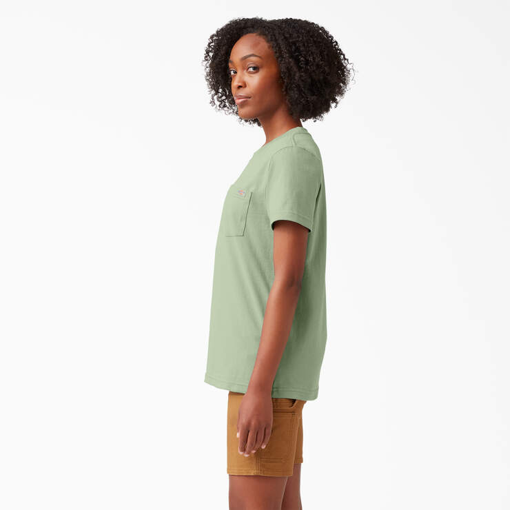 Women's Heavyweight Short Sleeve Pocket T-Shirt - Celadon Green (C2G) image number 3