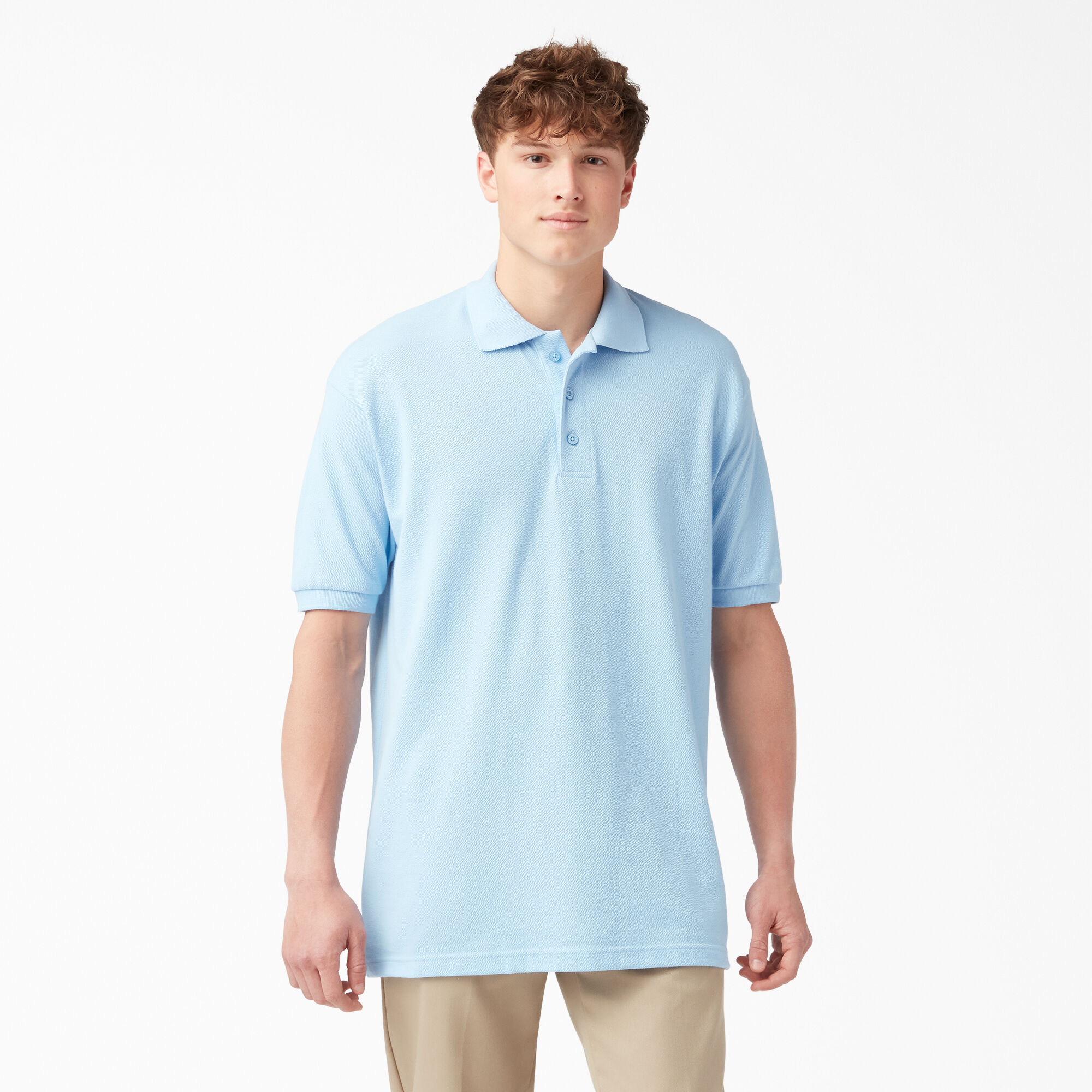 White pique polo shirt clearance