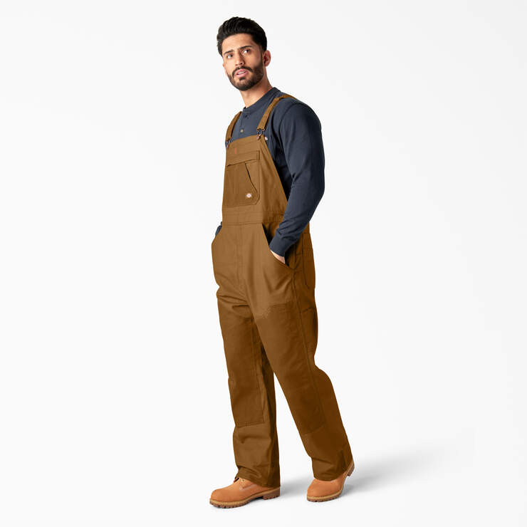 Waxed Canvas Double Front Bib Overalls - Brown Duck (BD) image number 3