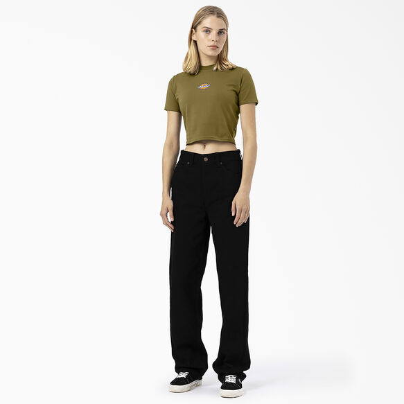 Women&#39;s Maple Valley Logo Cropped T-Shirt - Green Moss &#40;G2M&#41;