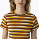 Women&#39;s Striped Cropped Baby T-Shirt - Ginger Honey Baby Stripe &#40;GSN&#41;