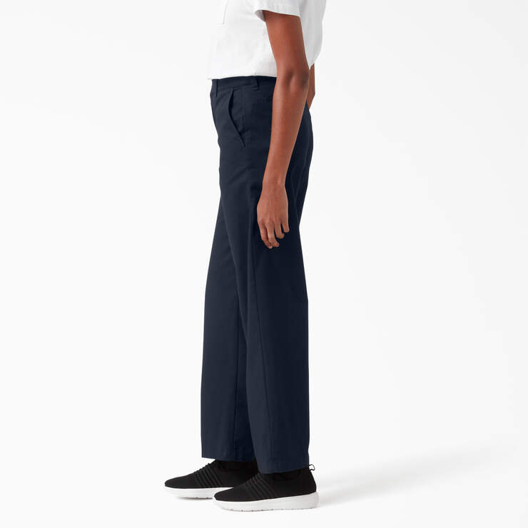 Women's Relaxed Fit Wide Leg Pants - Rinsed Dark Navy (RDN) image number 3
