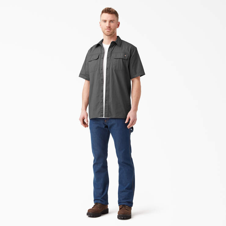 Short Sleeve Ripstop Work Shirt - Rinsed Slate (RSL) image number 4