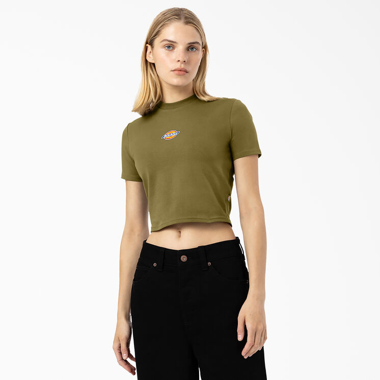 Women&#39;s Maple Valley Logo Cropped T-Shirt - Green Moss &#40;G2M&#41;