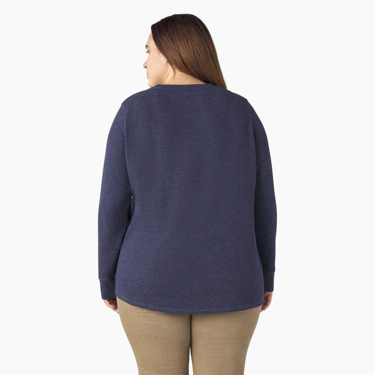Women's Plus Long Sleeve Thermal Shirt - Ink Navy (ISD) image number 2