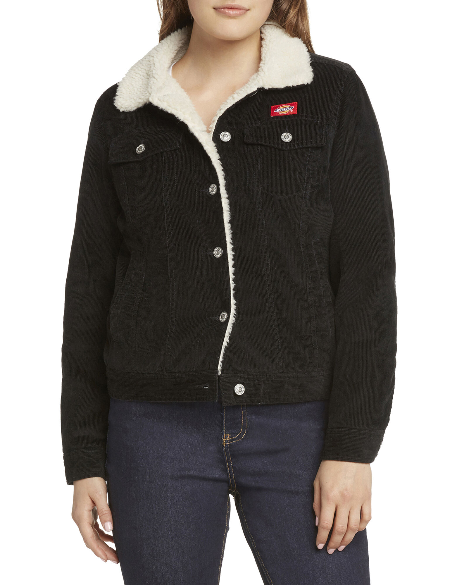 corduroy sherpa jacket black