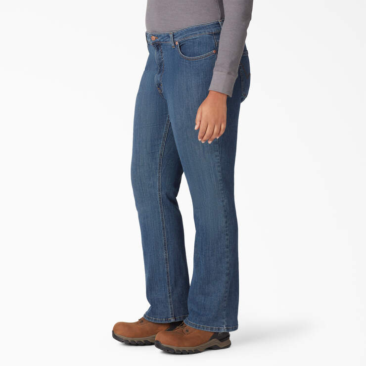 Women's Plus Perfect Shape Bootcut Jeans - Stonewashed Indigo Blue (SNB) image number 3