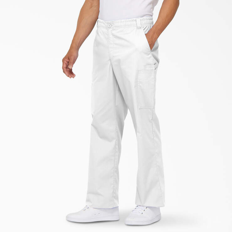 Men's EDS Signature Scrub Pants - White (DWH) image number 3