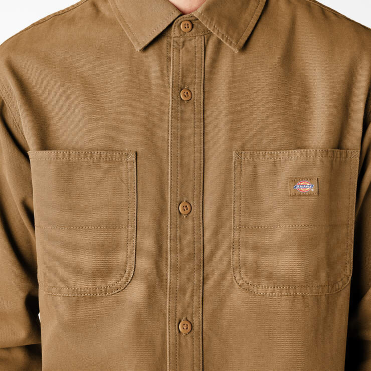 Duck Canvas Long Sleeve Utility Shirt - Stonewashed Brown Duck (SBD) image number 7