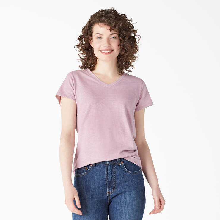 Women's Short Sleeve V-Neck T-Shirt - Mauve Shadows (VS) image number 1