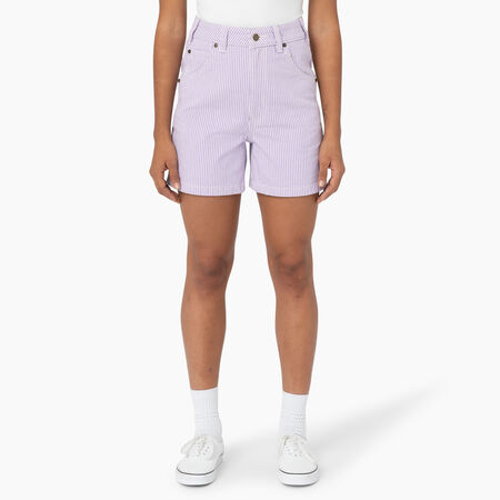 Women&#39;s Hickory Stripe Shorts, 5&quot; - Purple Rose &#40;UR2&#41;