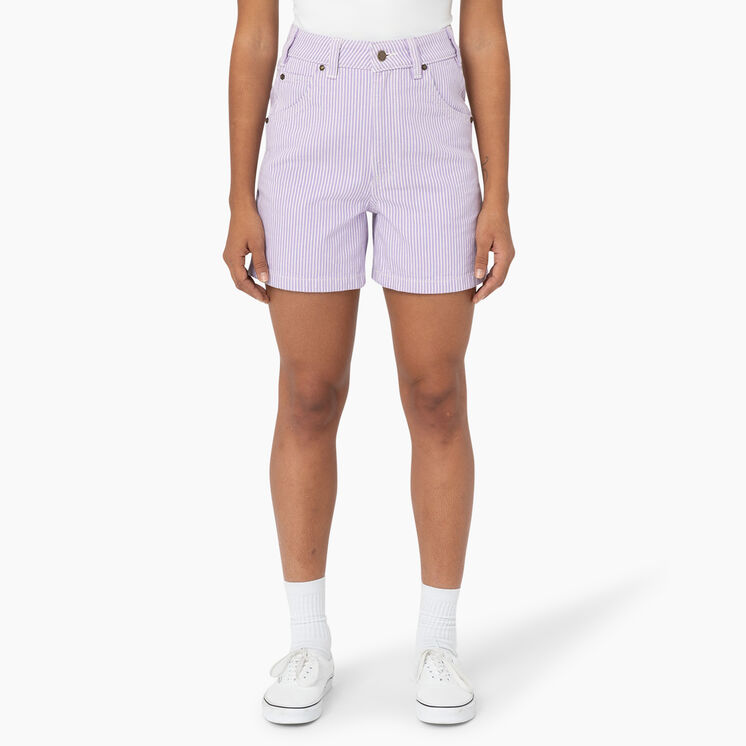 Women&#39;s Hickory Stripe Shorts, 5&quot; - Purple Rose &#40;UR2&#41;