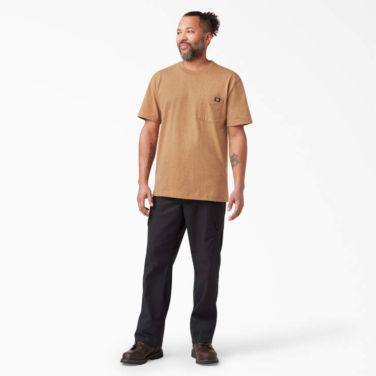 Heavyweight Heathered Short Sleeve Pocket T-Shirt - Brown Duck Heather (BDH) image number 7