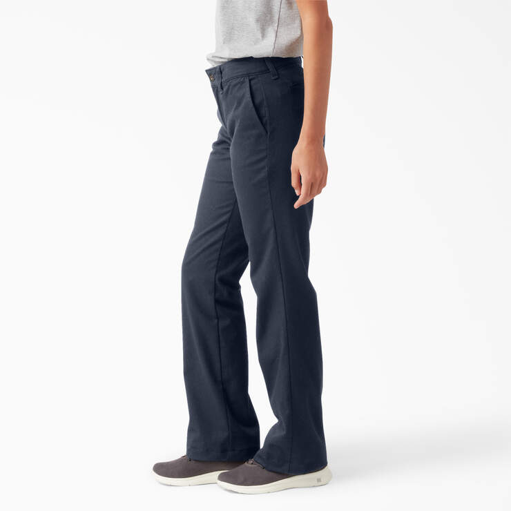 Women's Slim Fit Bootcut Pants - Rinsed Dark Navy (RDN) image number 3