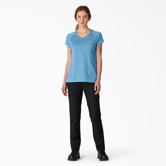 Women&#39;s Cooling Short Sleeve Pocket T-Shirt - Azure Blue &#40;AB2&#41;