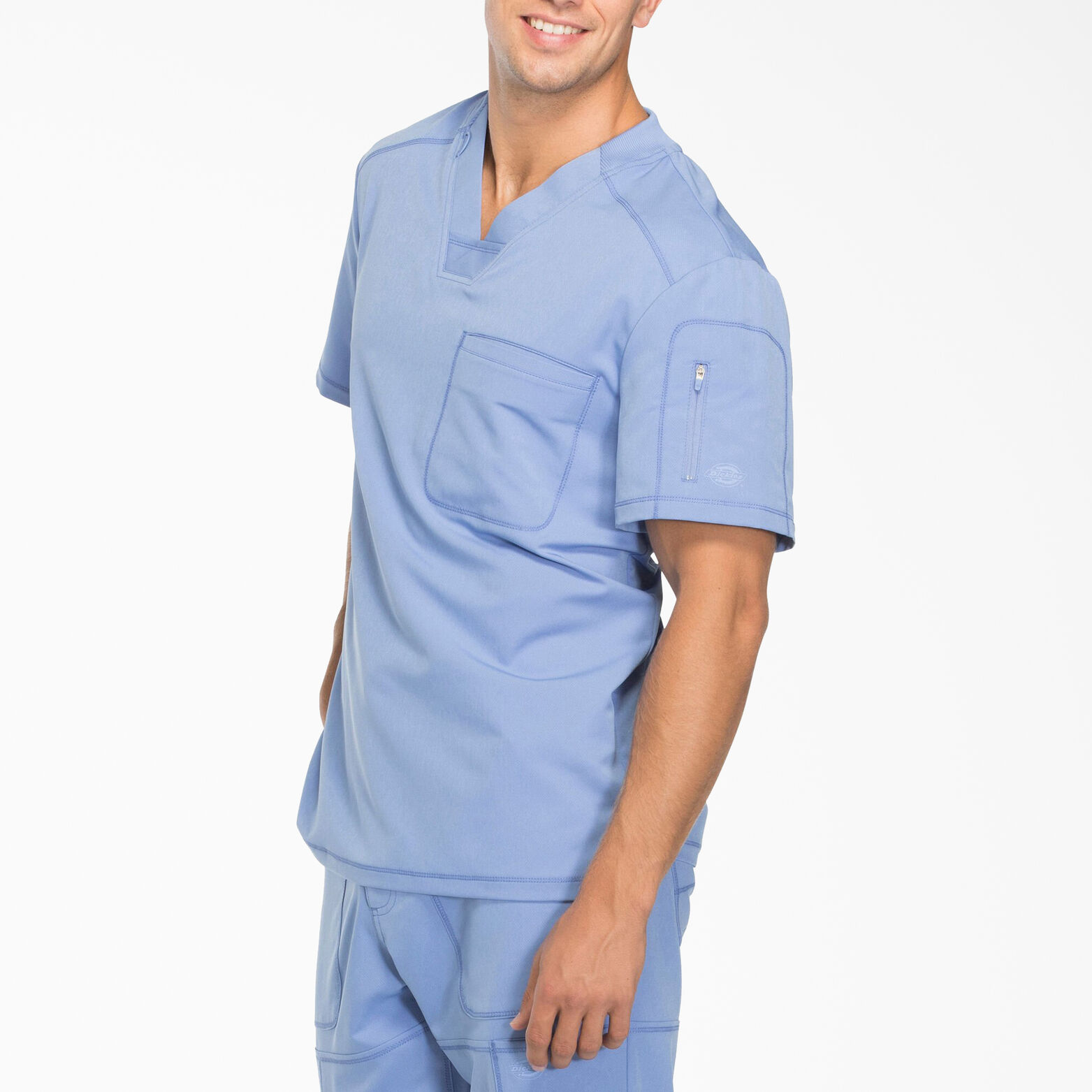 Men's V-Neck Top Ceil Blue | Mens Scrubs | Dickies
