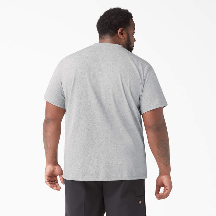 Heavyweight Short Sleeve Henley T-Shirt - Heather Gray (HG) image number 5