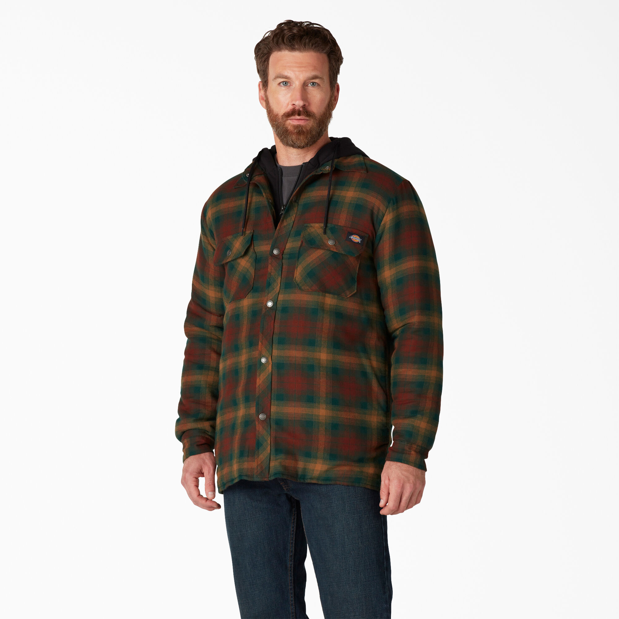 men's hooded flannel shirt jacket