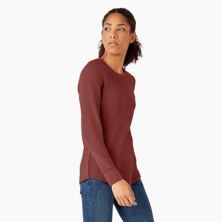 Women’s Long Sleeve Thermal Shirt - Fired Brick Single Dye (FBD) image number 4