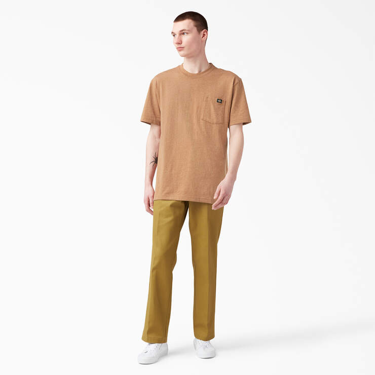 Heavyweight Heathered Short Sleeve Pocket T-Shirt - Brown Duck Heather (BDH) image number 9
