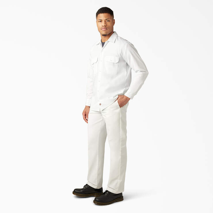 Long Sleeve Work Shirt - White (WH) image number 8