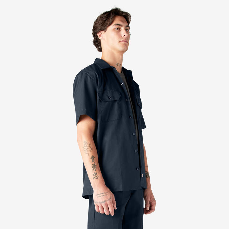 Short Sleeve Work Shirt - Dark Navy (DN) image number 4