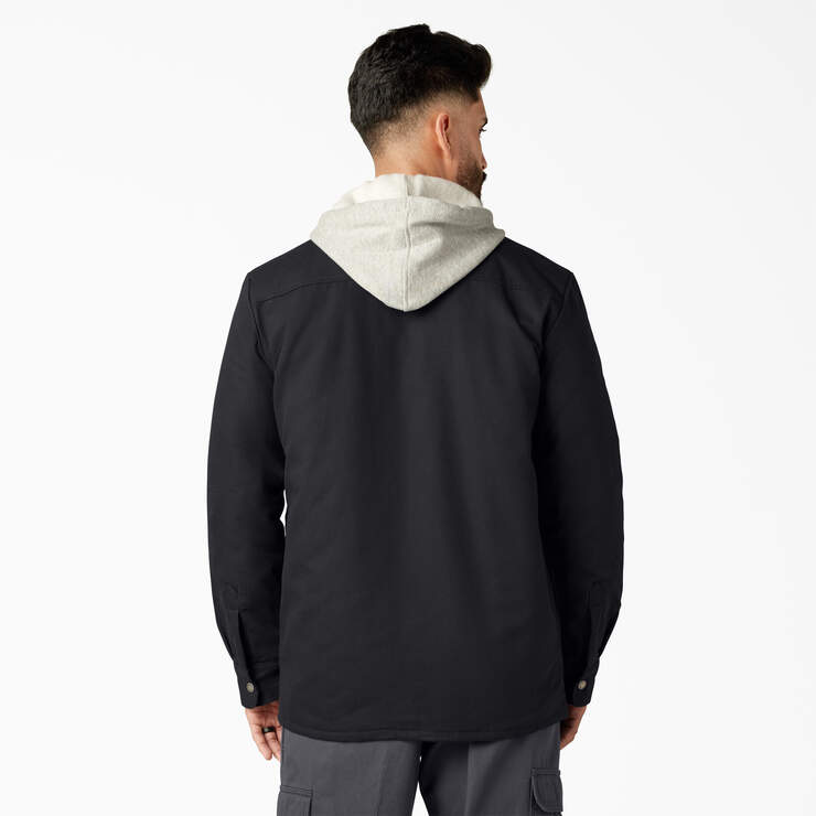 Duck Hooded Shirt Jacket - Black (BK) image number 2