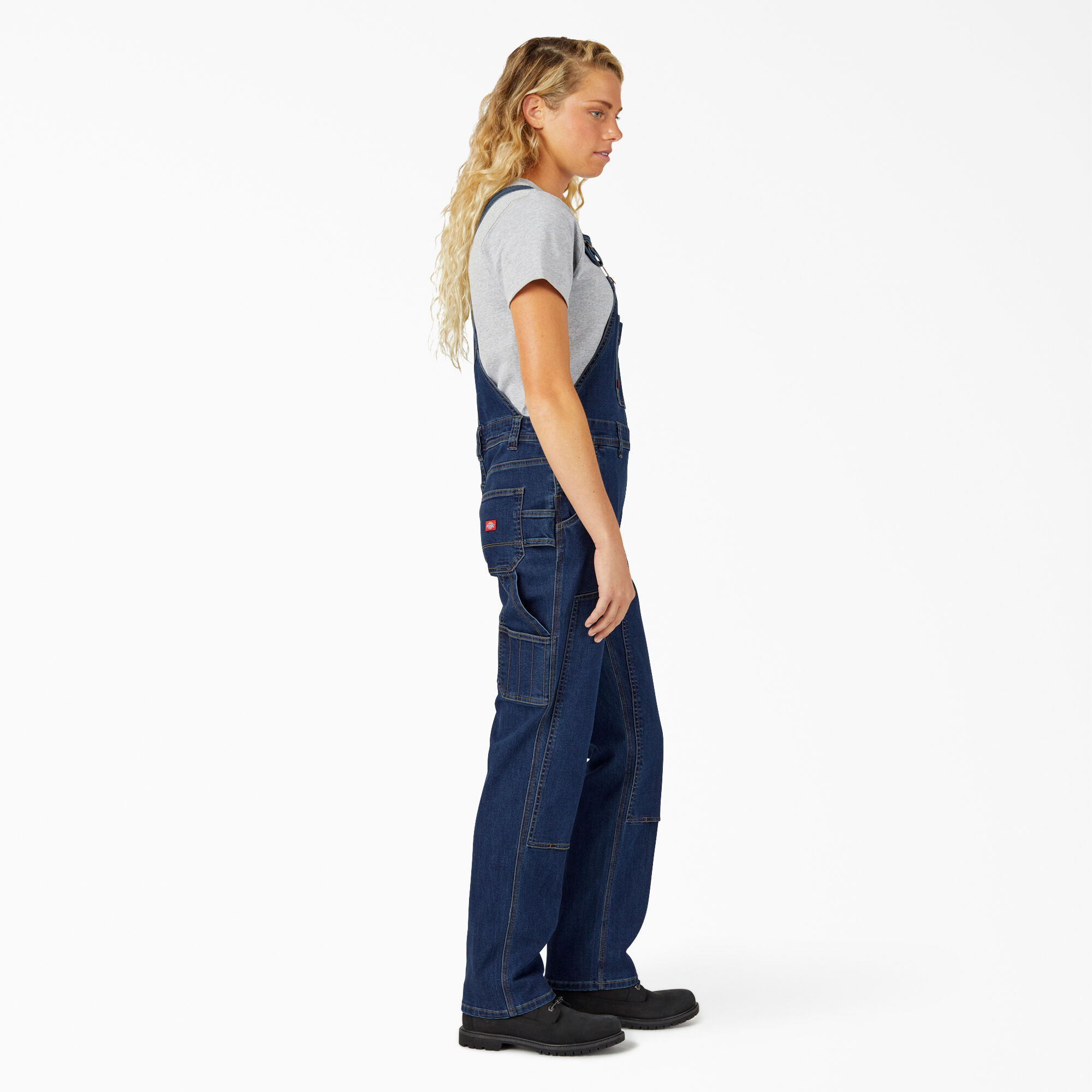 Women s Straight Fit Denim Double Front Bib Overalls Dickies US