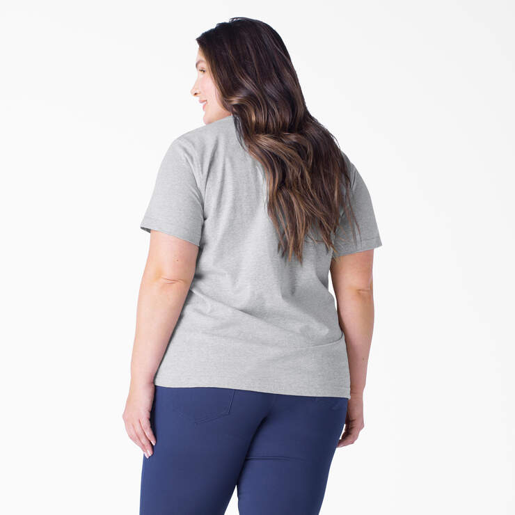 Women's Plus Heavyweight Short Sleeve Pocket T-Shirt - Heather Gray (HG) image number 2