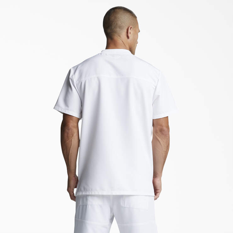 Men's Dynamix V-Neck Scrub Top - White (WHT) image number 2