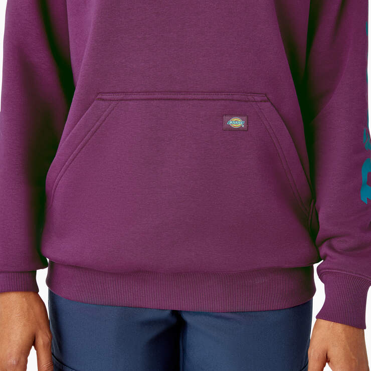 Women's Water Repellent Sleeve Logo Hoodie - Plum Caspia (PMC) image number 7