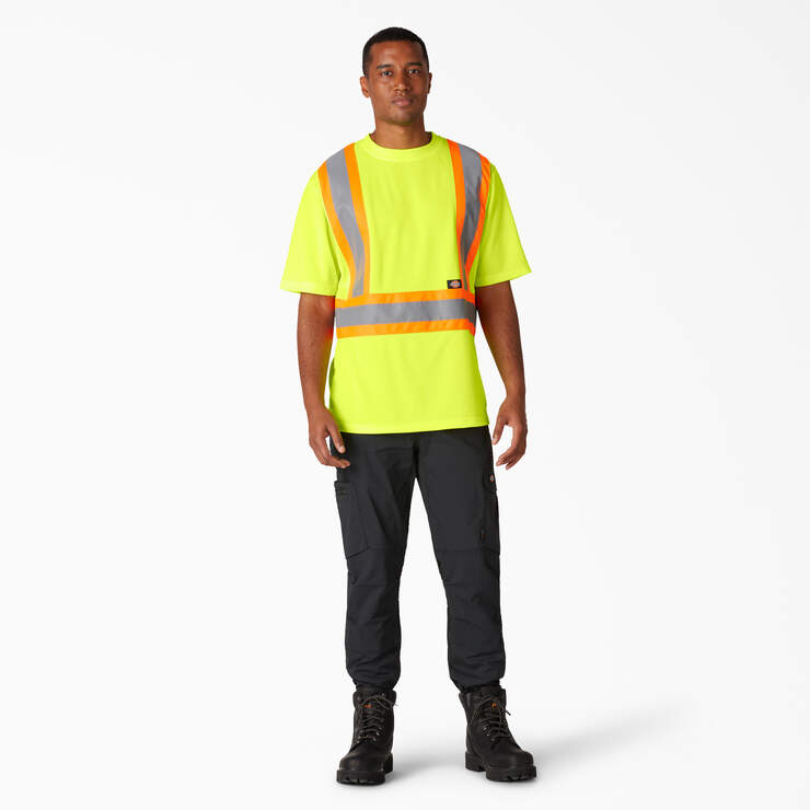 Hi Vis Safety Short Sleeve T-Shirt - ANSI Yellow (AY) image number 4